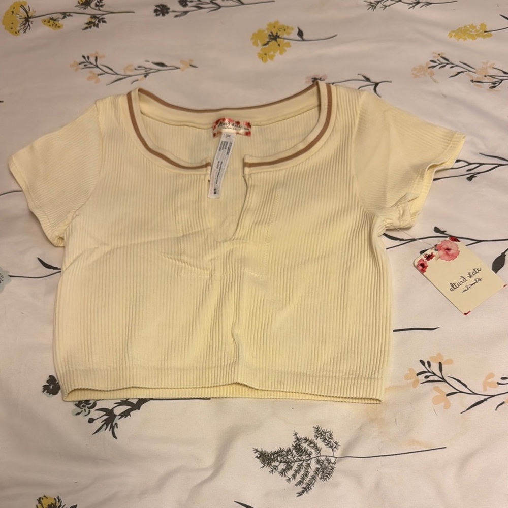 Cream Short Sleeve Top